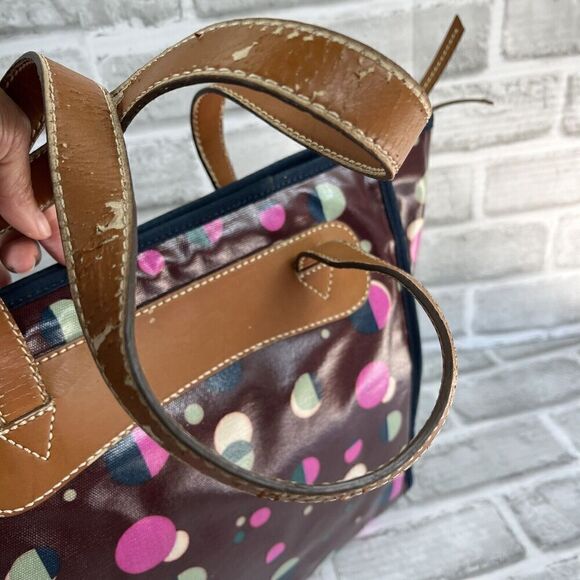 Fossil KeyPer Total Eclipse  Purple Coated  PVC Tote Bag Purse - Picture 11 of 15